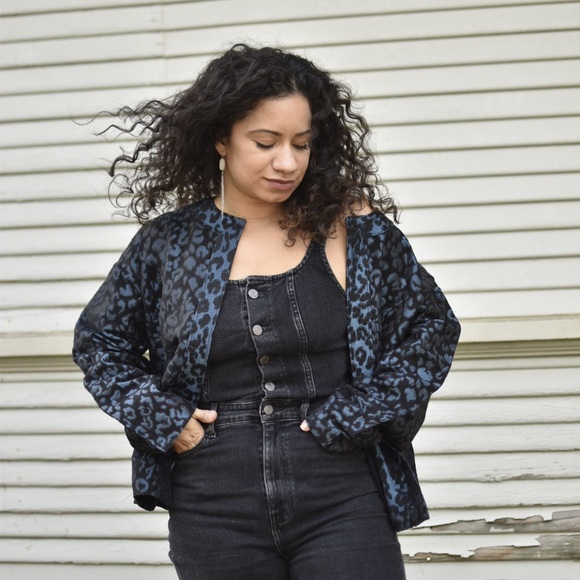 Chico’s Metallic Leopard Print Jacket | Size 3 - Picture 6 of 7